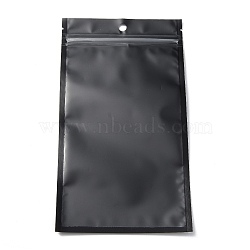 Plastic Zip Lock Bag, Storage Bags, Self Seal Bag, Top Seal, with Window and Hang Hole, Rectangle, Black, 22x12x0.2cm, Unilateral Thickness: 3.1 Mil(0.08mm)(OPP-H001-03C-03)