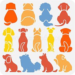 PET Hollow Out Drawing Painting Stencils, for DIY Scrapbook, Photo Album, Dog Pattern, 30x30cm(DIY-WH0383-0089)