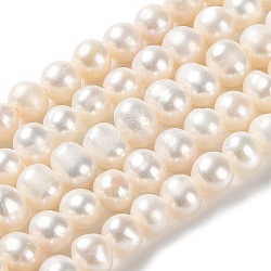 Natural Cultured Freshwater Pearl Beads Strands, Potato, Grade 2A, PapayaWhip, 5~6.5x5~5.5mm, Hole: 0.5mm, about 69pcs/strand, 13.78 inch(35cm)(PEAR-E018-40)