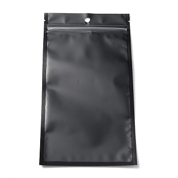 Plastic Zip Lock Bag, Storage Bags, Self Seal Bag, Top Seal, with Window and Hang Hole, Rectangle, Black, 22x12x0.2cm, Unilateral Thickness: 3.1 Mil(0.08mm)