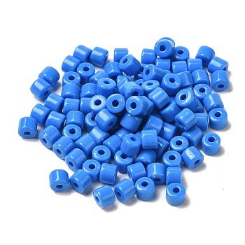 Opaque Acrylic Beads, Column, Dodger Blue, 6.5x5mm, Hole: 2.2mm