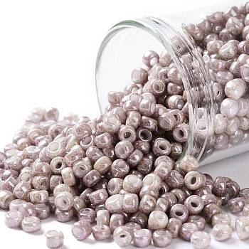 TOHO Round Seed Beads, Japanese Seed Beads, (1203) Opaque Taupe Cocoa Marbled, 8/0, 3mm, Hole: 1mm, about 222pcs/bottle, 10g/bottle