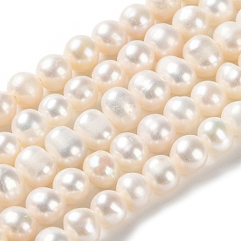 Natural Cultured Freshwater Pearl Beads Strands, Potato, Grade 2A, PapayaWhip, 5~6.5x5~5.5mm, Hole: 0.5mm, about 69pcs/strand, 13.78 inch(35cm)