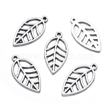 Antique Silver Alloy Leaf Pendants(X-TIBEB-A101914-AS-LF)-4