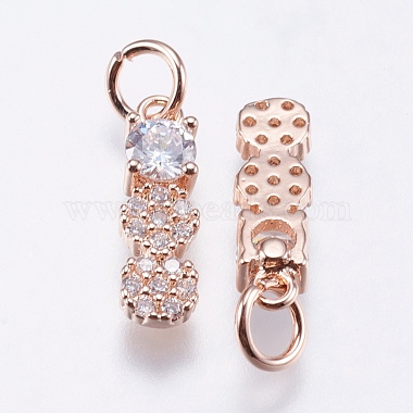 Brass Micro Pave Cubic Zirconia Pendants(RB-I077-13RG-RS)-2