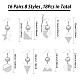 16 paires 8 styles de boucles d'oreilles pendantes en forme de dôme en verre vierge(EJEW-AB00007)-2