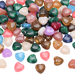 100Pcs Opaque Acrylic Beads, Imitation Gemstone Beads, Heart, Mixed Color, 14x14x7mm, Hole: 2mm(OACR-PA0002-18)