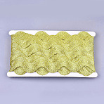 Polyester Ribbons, Wave Shape, Gold, 1-1/2 inch(38mm)~1-5/8 inch(40mm), 10Yard/card(SRIB-S050-D09)