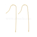 316 Surgical Stainless Steel Earring Hooks, with Vertical Loops, Real 18K Gold Plated, 39x3mm, Hole: 1.8mm, 21 Gauge, Pin: 0.7mm(STAS-E027-01A-G)
