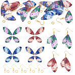 DIY Earring Making Kit, Including Resin Butterfly Wings Pendants, Brass Earring Hooks & Jump Rings, Mixed Color(DIY-TA0013-38A)