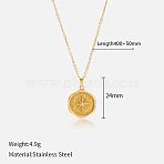 304 Stainless Steel Pendant Necklaces for Women, Golden, Star, 15.75 inch(40cm), Star pendant: 24mm(FS-WG3C5F5-01)