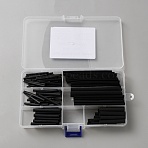 127Pcs PE Heat Shrinkable Tube, Electric Wire Protective Gear, Black, 40.5~85x3~22x2~4.5mm(FIND-WH20007-81A)