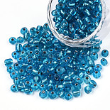 4mm SteelBlue Glass Beads(SEED-A005-4mm-23B)