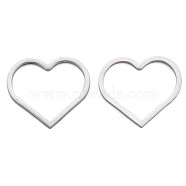 304 Stainless Steel Linking Rings, Heart, Stainless Steel Color, 18x20x1mm(STAS-N095-050C-01)
