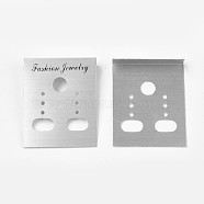 Plastic Earring Display Card, Rectangle, Silver, 3.6~3.8x3cm(BCOF-WH0001-03)