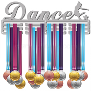 Fashion Iron Medal Hanger Holder Display Wall Rack, with Screws, Word Dance, Dancer Pattern, 147x400mm(ODIS-WH0023-041)
