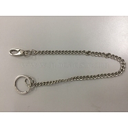 Zinc Alloy Keychains Key Rings, with Iron Chains, Platinum, 38mm(X-KEYC-L012-01P)