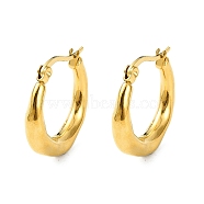 304 Stainless Steel Hoop Earrings, Jewely foe Women, Real 18K Gold Plated, Round, 21.5x4.5mm(EJEW-K271-02D-G)