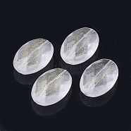 Transparent Acrylic Beads, Glitter Beads, Faceted, Oval, Clear, 19x13x7mm, Hole: 1.5mm, about 475pcs/500g(TACR-Q264-06)