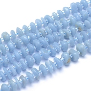 Natural Angelite Beads Strands, Anhydrite Beads, Nuggets, 7~8x3~4.5mm, Hole: 1mm, about 69pcs/strand, 15.55 inch(39.5cm)(G-L552F-03)