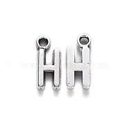 Tibetan Style Alloy Pendants, Cadmium Free & Lead Free, Letter H, H: 16x6.5x2mm, Hole: 2mm, about 1280pcs/1000g(TIBE-S108-108H-AS-RS)