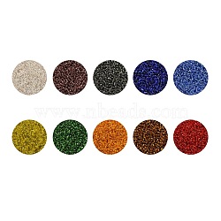 12/0 Glass Seed Beads, Silver Lined Round Hole, Round Small Beads, Mixed Color, 12/0, 2mm, Hole: 1mm, 10 colors, about 6000pcs/color, 60000pcs/set(SEED-US0001-03-2mm)