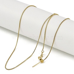 Ion Plating(IP) 304 Stainless Steel Box Chains Necklaces, Adjustable Slider Necklaces for Women Men, Golden, 19.69 inch(50cm)(NJEW-H042-09G)
