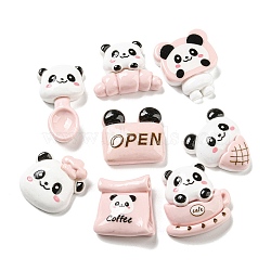 Panda Theme Opaque Resin Cabochons, Pink, Mixed Shapes, Mixed Color, 21.5~27x18~25.5x7~10mm(RESI-Q227-09)