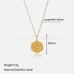 304 Stainless Steel Pendant Necklaces for Women, Golden, Star, 15.75 inch(40cm), Star pendant: 24mm(FS-WG3C5F5-01)