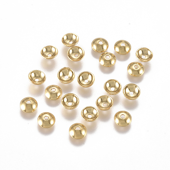 304 Stainless Steel Bead Caps, Apetalous, Golden, 4x1.5mm, Hole: 0.8mm