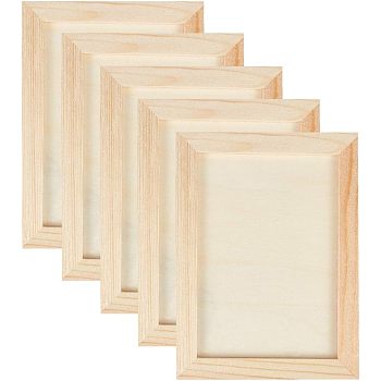Wooden Painting Frames, for Clay Frame Painting, Art & Craft, Rectangle, BurlyWood, 13.8x18.8x0.8cm, Inner Size: 10.5x15.4~15.6cm