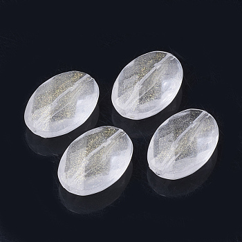 Transparent Acrylic Beads, Glitter Beads, Faceted, Oval, Clear, 19x13x7mm, Hole: 1.5mm, about 475pcs/500g