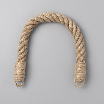 Toilet Wall Hanging Woven Hemp Rope Holder, for Roll Paper Wall Shelf Bathroom Accessories, Wheat, 42.8x2.5cm, Hole: 13mm