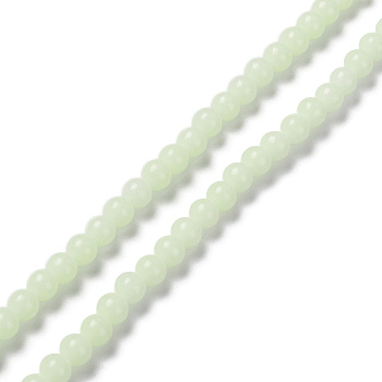 Synthetic Luminous Stone Beads Strands, Round, Glow in Dark, 6mm, Hole: 1mm, about 66pcs/strand, 14.49 inch(36.8cm)