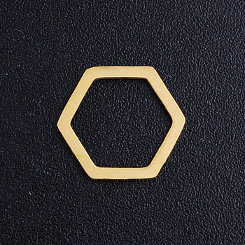 201 Stainless Steel Linking Rings, Octagon, Golden, 10x11x1mm, Inner Diameter: 8x9mm