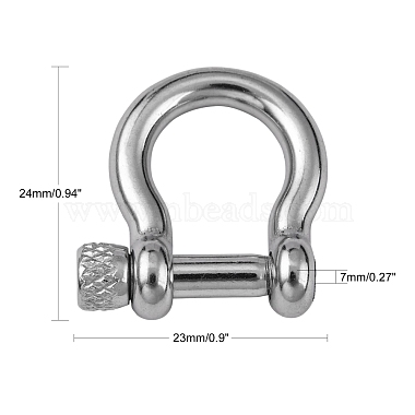 304 Stainless Steel D-Ring Anchor Shackle Clasps(STAS-M267-01)-3