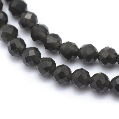 Natürlicher Obsidian-Perlenstrang(G-E411-33-4mm)-3