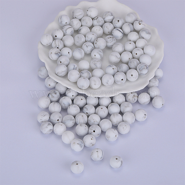 Gray Round Silicone Beads