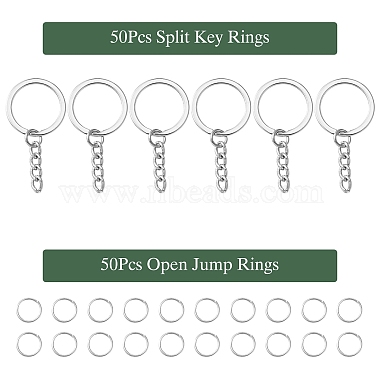 50Pcs Iron Split Key Rings(IFIN-YW0003-42)-2