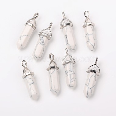 Pendentifs pointus synthétiques howlite(G-F295-03C)-3