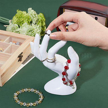 Mannequin en plastique présentoir de bijoux à main(RDIS-WH0009-013B)-3