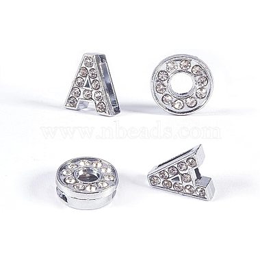 Brass Micro Pave Clear Cubic Zirconia Slide Charms(ZIRC-NB0001-45P-NR)-2