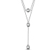 SHEGRACE Rhodium Plated 925 Sterling Silver Tiered Necklaces(JN844A)-1