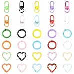 DIY Keychain Making Kit, Including Alloy Spring Gate Rings & Swivel Clasps & Spring Gate Rings, Mixed Color, 25x4mm(DIY-YW0017-93)