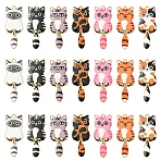 14Pcs 7 Colors Alloy Enamel Pendants, Golden, Cat Charm, Mixed Color, 39x15.5x2mm, Hole: 2mm, 2pcs/color(FIND-FS0002-99)