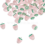 60Pcs Transparent Acrylic Pendants, Strawberry, Pink, 18x13.5mm, Hole: 1.6mm(OACR-HY0001-17)