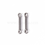 Non-Tarnish 304 Stainless Steel Links Connectors, Laser Cut, Bar, Stainless Steel Color, 12.5x2x1mm, Hole: 1mm(STAS-Q239-001)