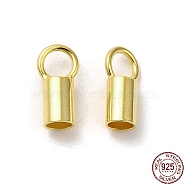 925 Sterling Silver Cord Ends, End Caps, Column, Golden, 7.5x3x2.5mm, Hole: 2mm, Inner Diameter: 2mm(STER-P055-01C-G)