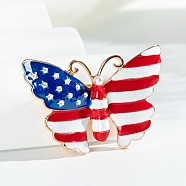 Independence Day Enamel Pins, Light Gold Alloy Brooch, Butterfly, 47x58mm(PW-WG70212-01)