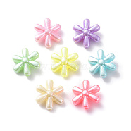 Opaque Acrylic Beads, Flower, Mixed Color, 14x13x5.5mm, Hole: 1.5mm, about 1562pcs/500g(OACR-G014-12)